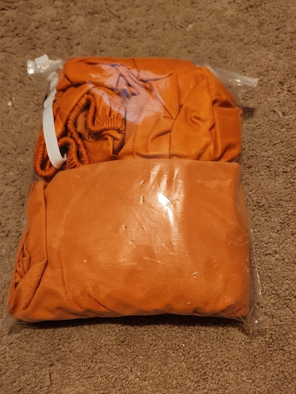 Orange Pleather Stretch Fitted Chair Seat Cover